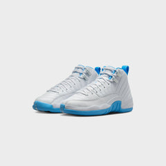 Jordan GS Jordan 12 Retro - White / Metallic Silver / University Blue | Kith White / Metallic Silver / University Blue