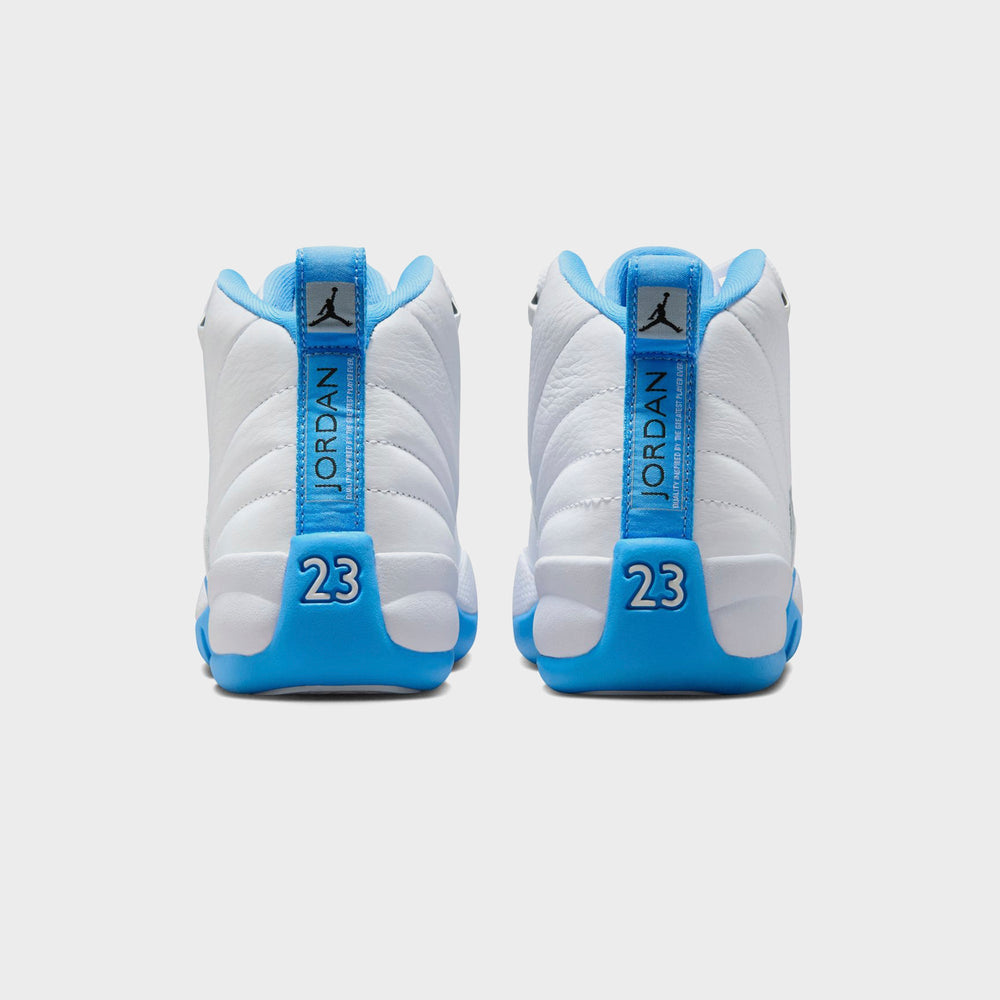 Jordan GS Jordan 12 Retro - White / Metallic Silver / University Blue | Kith White / Metallic Silver / University Blue