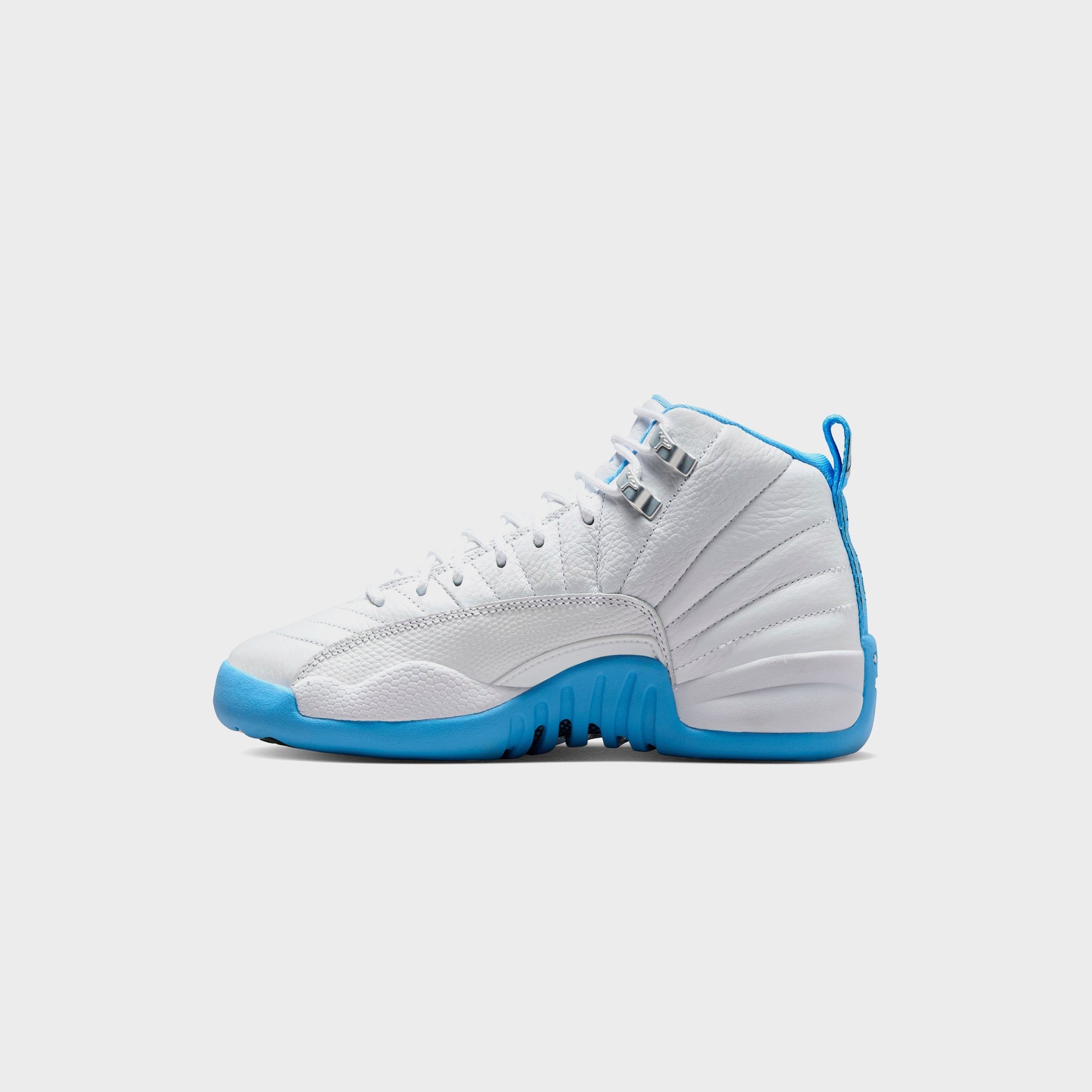 Jordan GS Jordan 12 Retro - White / Metallic Silver / University Blue | Kith White / Metallic Silver / University Blue