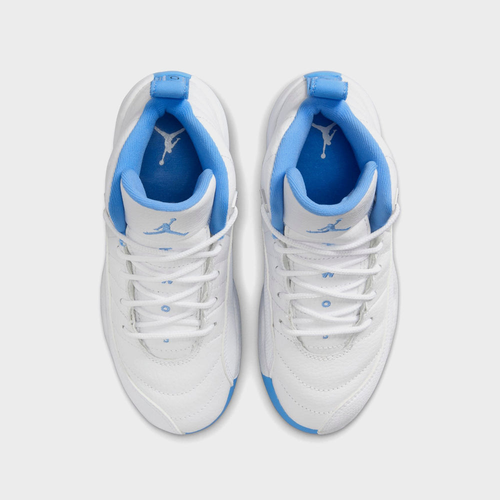 Jordan PS Jordan 12 Retro - White / Metallic Silver / University Blue | Kith White / Metallic Silver / University Blue