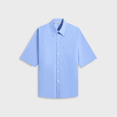 Auralee Suvin High Count Cloth Stripe Half Sleeved Shirt - Blue Stripe | Kith Blue Stripes
