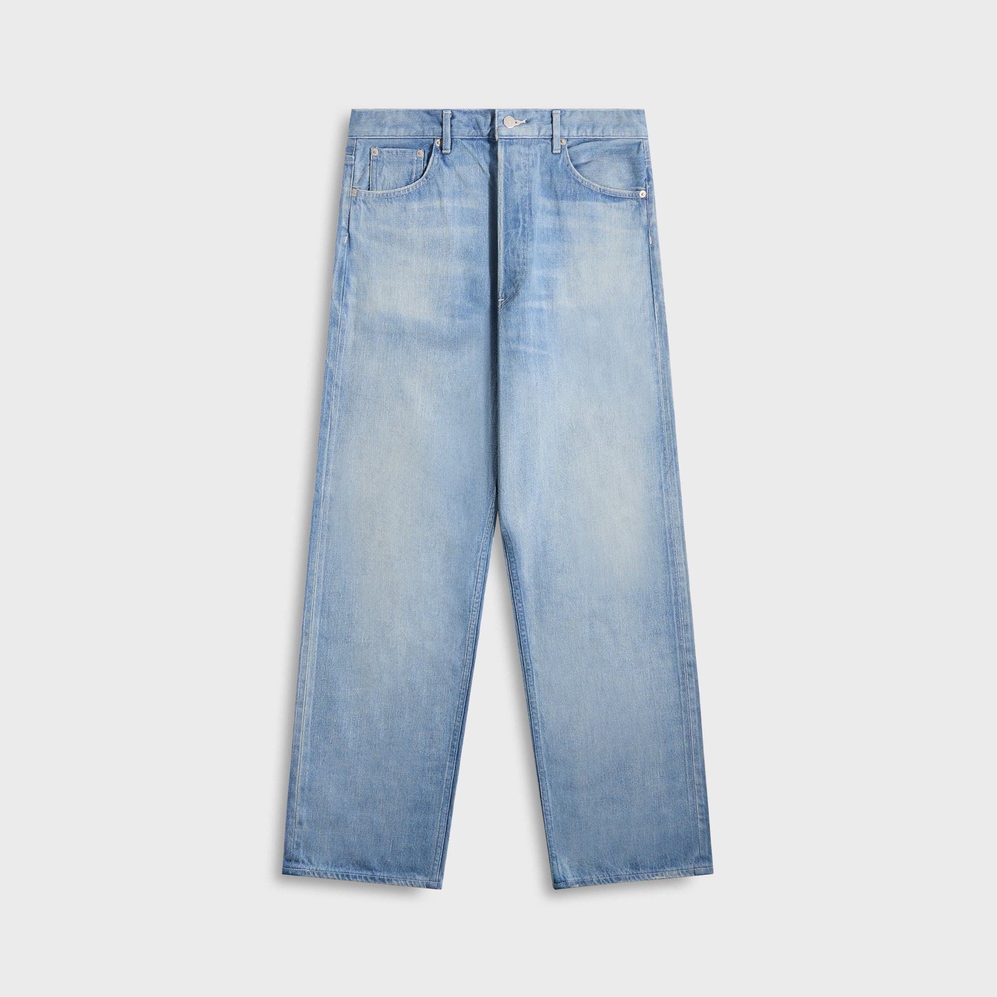 Auralee Selvedge Faded Light Denim Wide Pants - Light Indigo | Kith Light Indigo