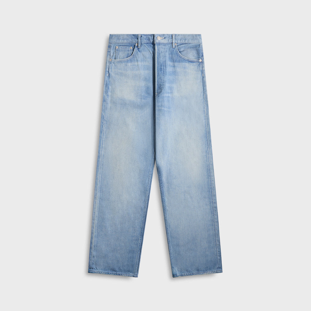Auralee Selvedge Faded Light Denim Wide Pants - Light Indigo | Kith Light Indigo