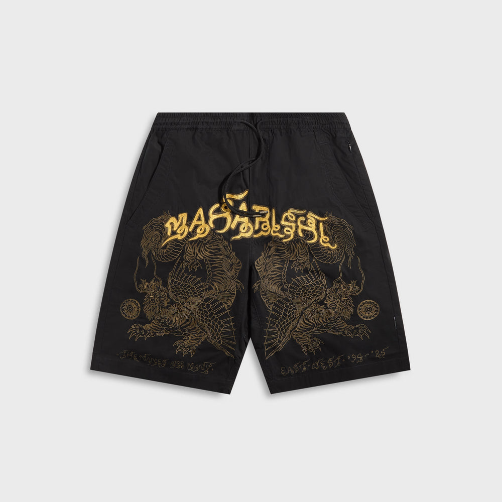 Maharishi 6093 Muay Thai Tiger Dragon Trackshorts - Black | Kith Black