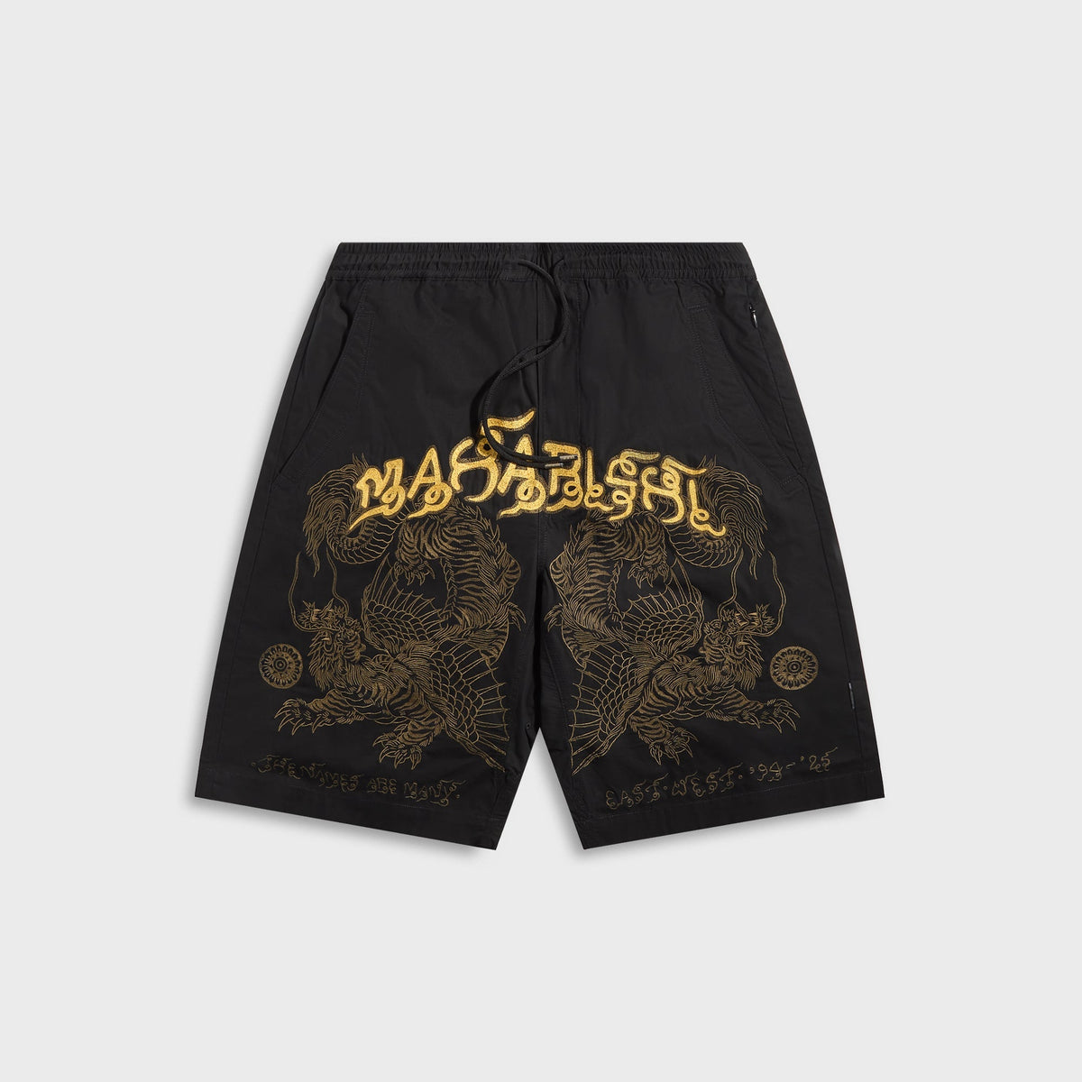 Maharishi 6093 Muay Thai Tiger Dragon Trackshorts - Black | Kith Black