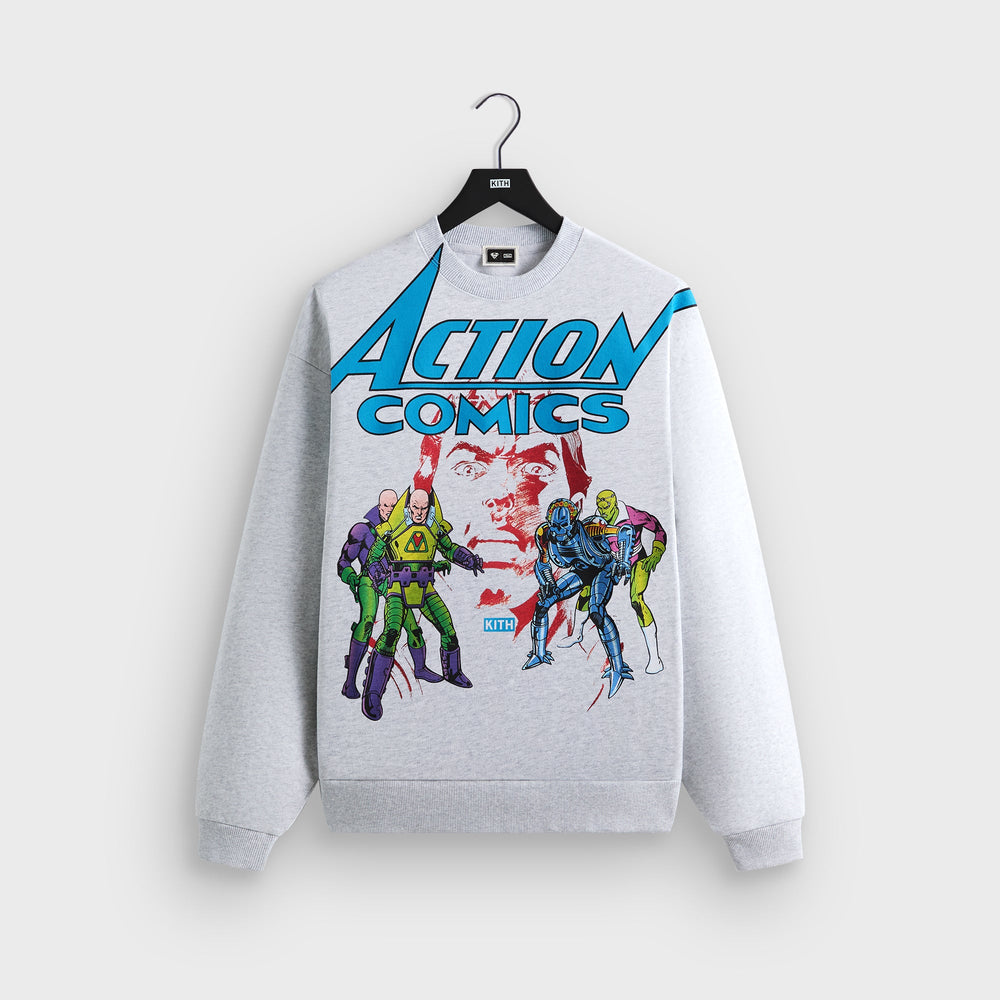 Superman | Kith Action Comics Nelson Crewneck - Light Heather Grey | Kith Light Heather Grey