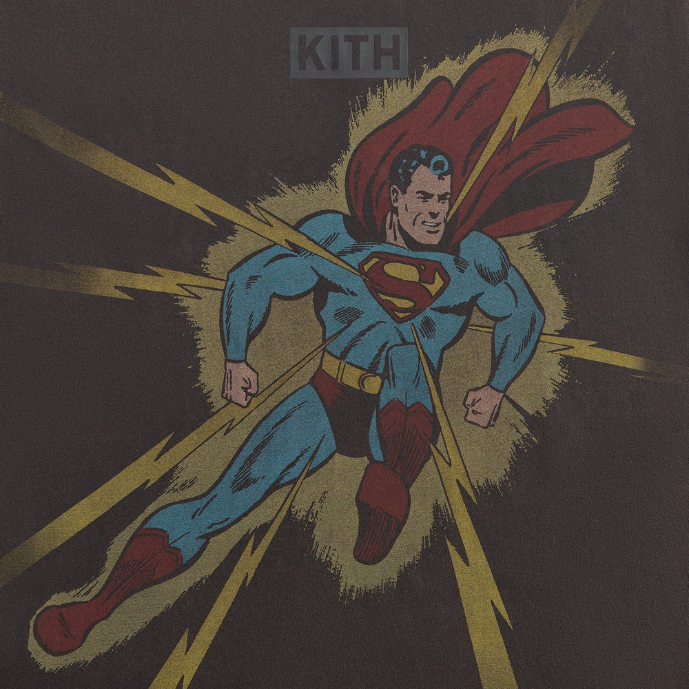 Superman | Kith Lightning Bolt Tee - Black | Kith Black