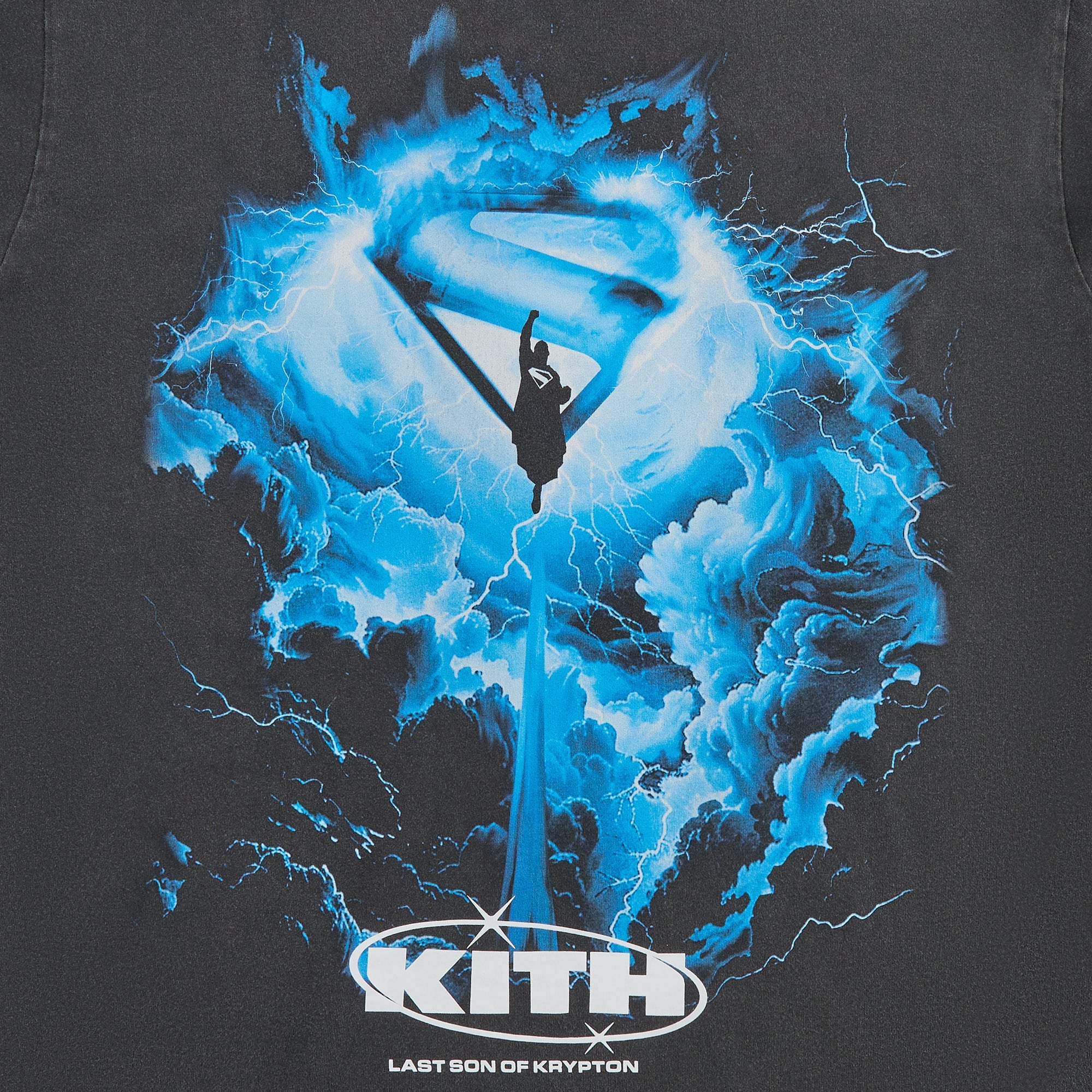 Superman | Kith (2025 Movie) Lightning Vintage Tee - Black | Kith Black