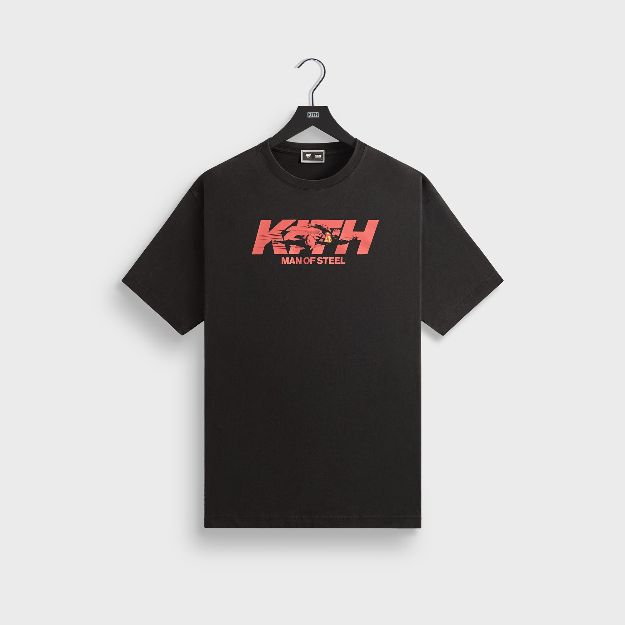 Superman | Kith Man of Steel Vintage Tee - Black | Kith Black