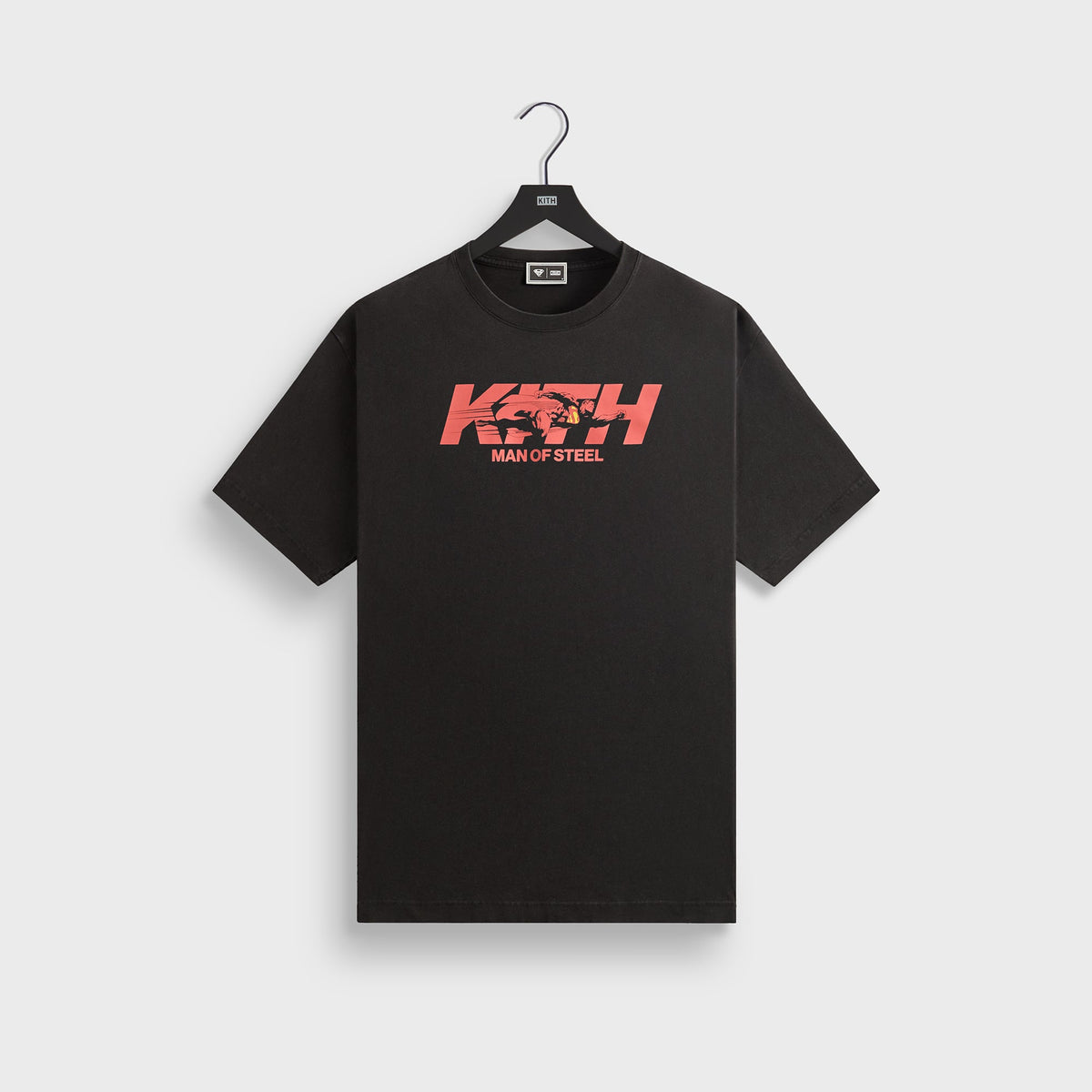 Superman | Kith Man of Steel Vintage Tee - Black | Kith Black