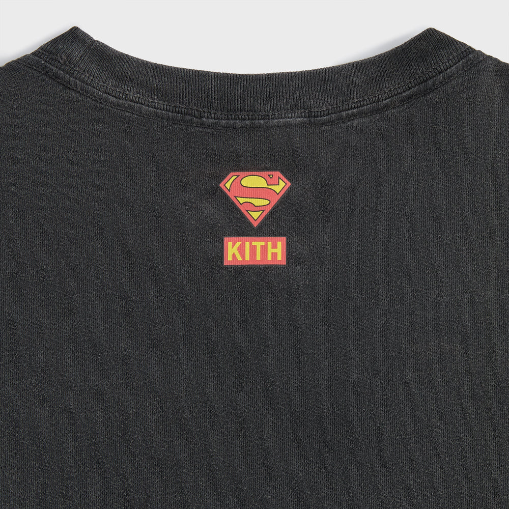 Superman | Kith Man of Steel Vintage Tee - Black | Kith Black