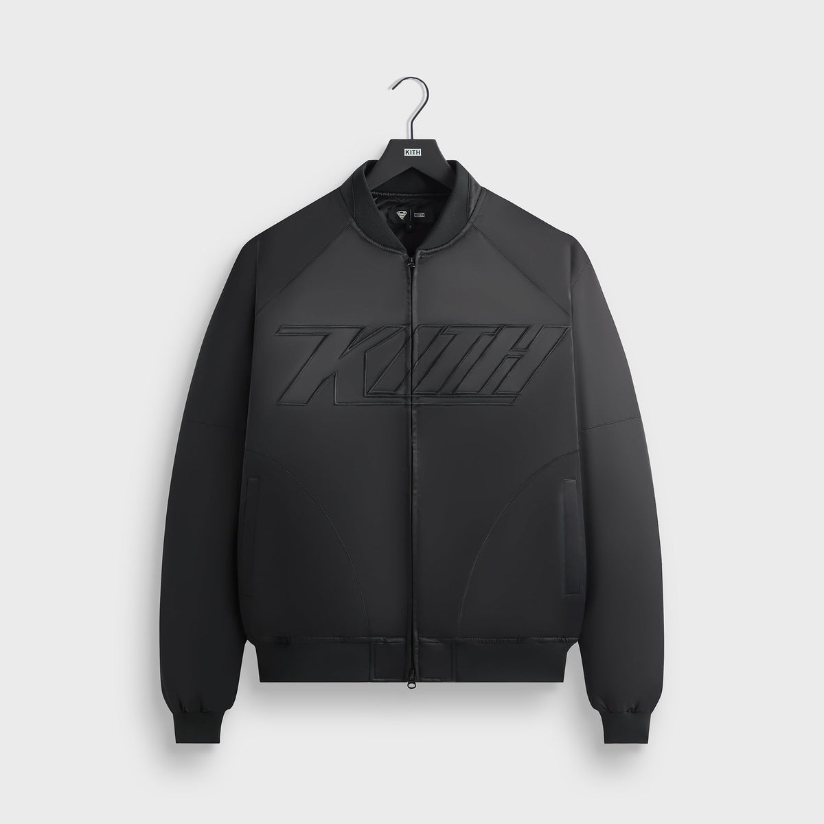 Superman | Kith Satin Bomber Jacket - Black | Kith Black