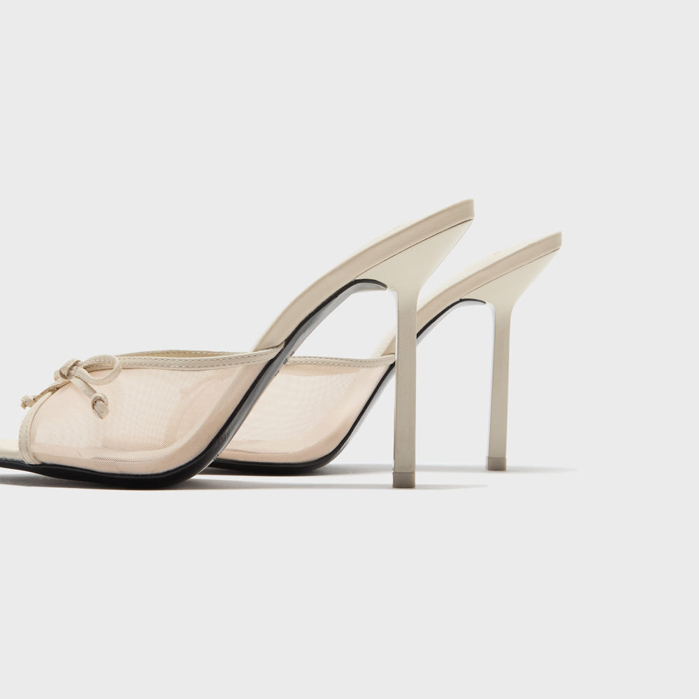Black Suede Studio Luna 100 Slipper Mule - Swan Mesh | Kith Swan Mesh