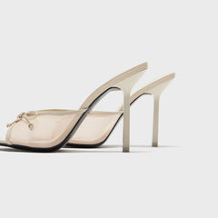 Black Suede Studio Luna 100 Slipper Mule - Swan Mesh | Kith Swan Mesh
