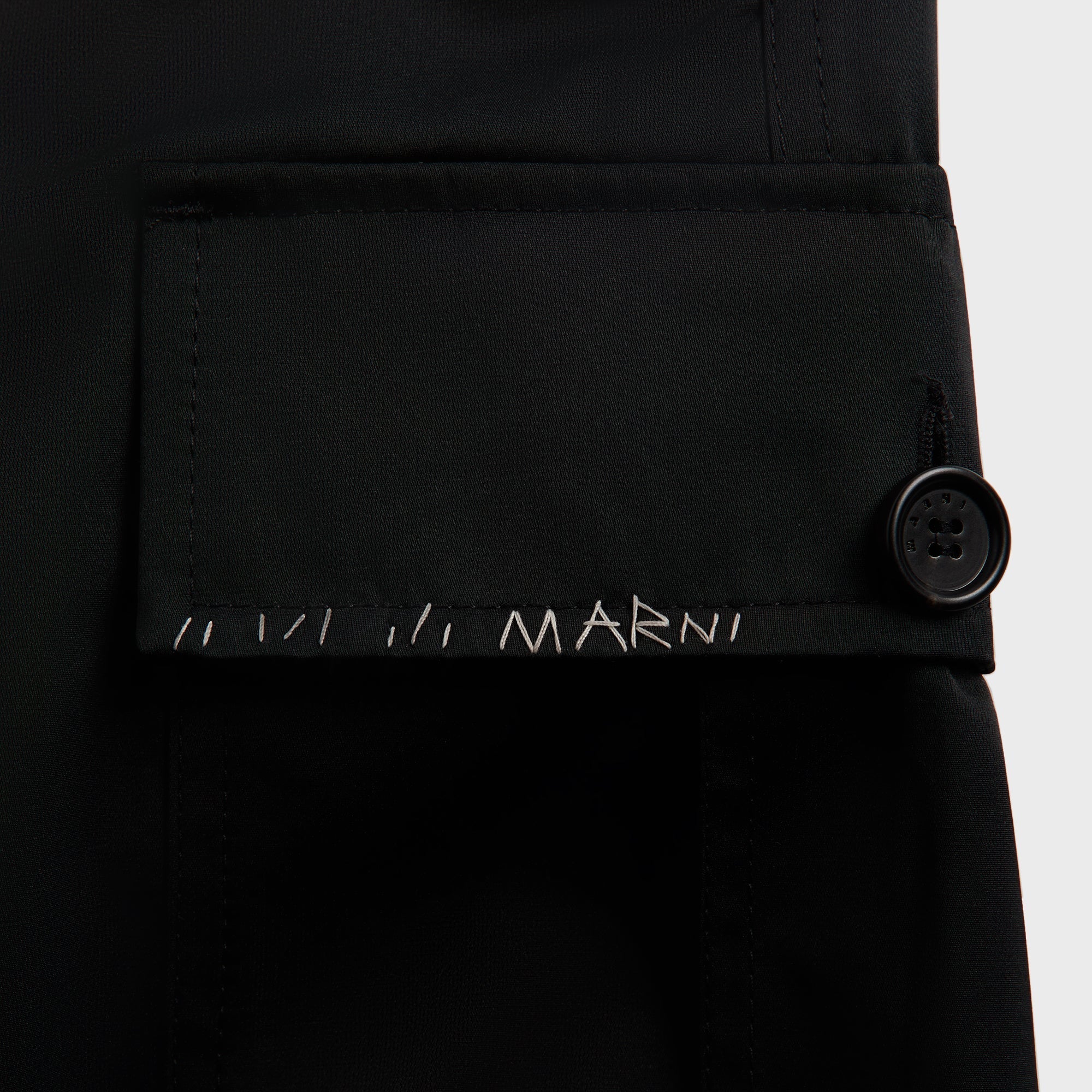 Marni Taffeta Drawstring Cargo Workwear Gabardine Pant - Black | Kith Black