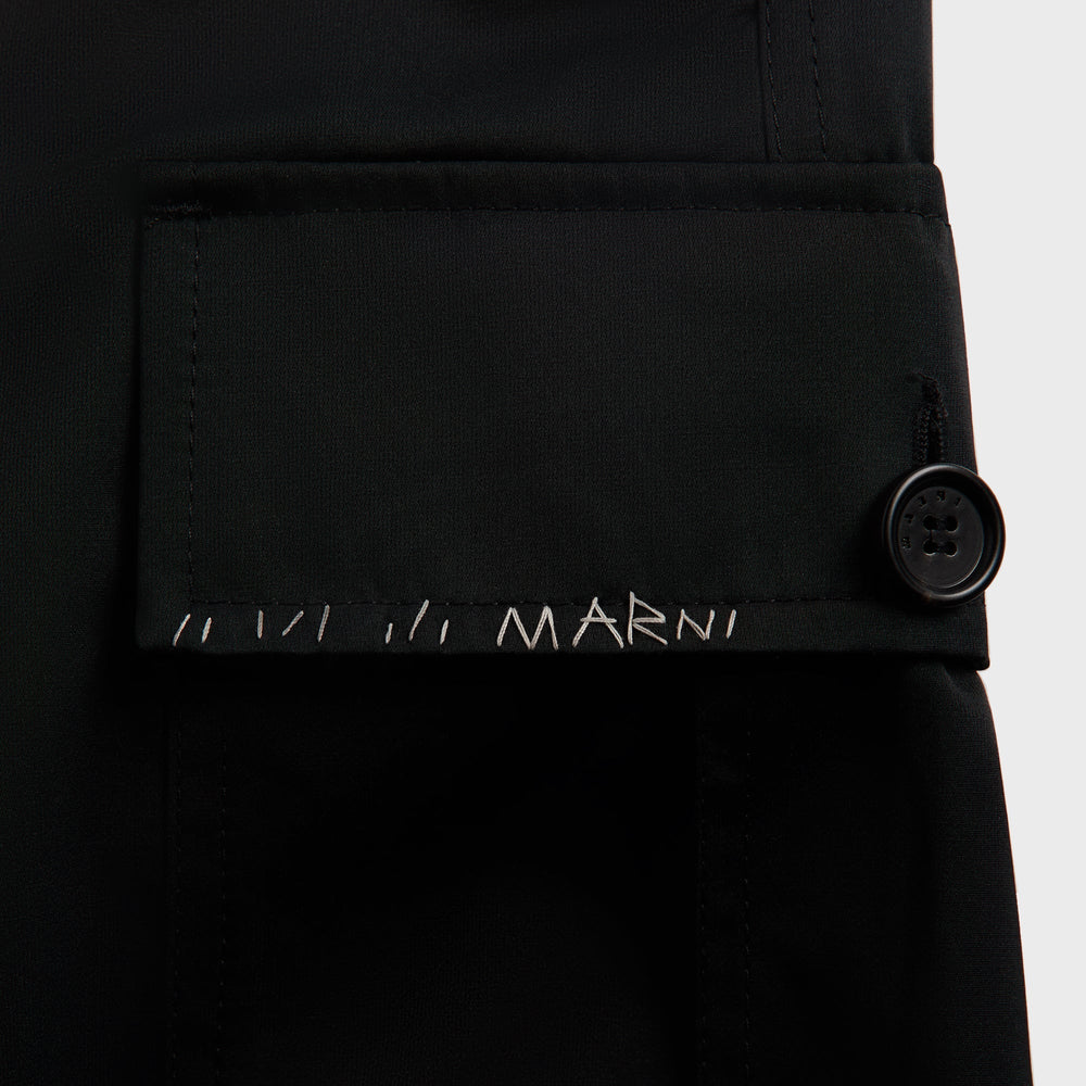Marni Taffeta Drawstring Cargo Workwear Gabardine Pant - Black | Kith Black