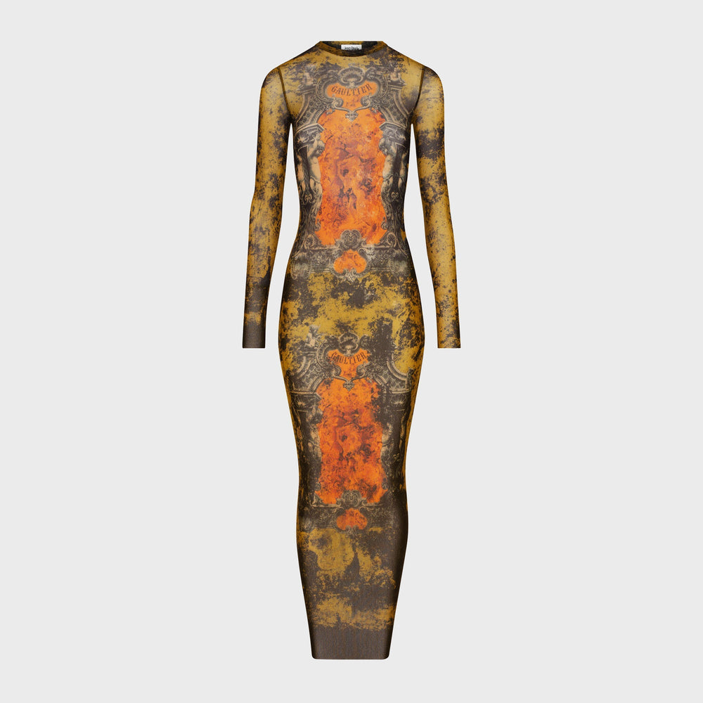 Jean Paul Gaultier Mesh Long Dress - Printed Medaillon | Kith Printed Medaillon