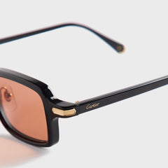 Cartier Square Sunglasses - Black / Amber | Kith Black / Amber