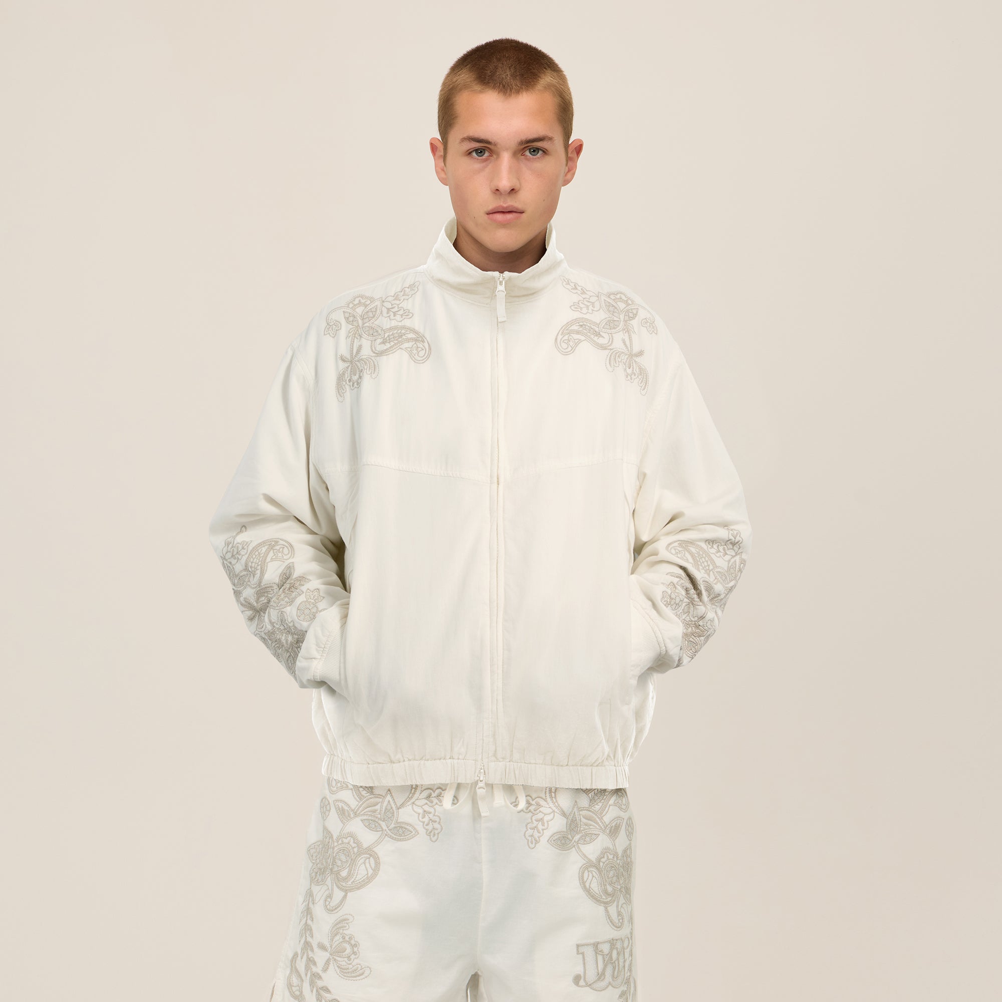 Kith for Wilson Embroidered Mesh Track Jacket - White | Kith White
