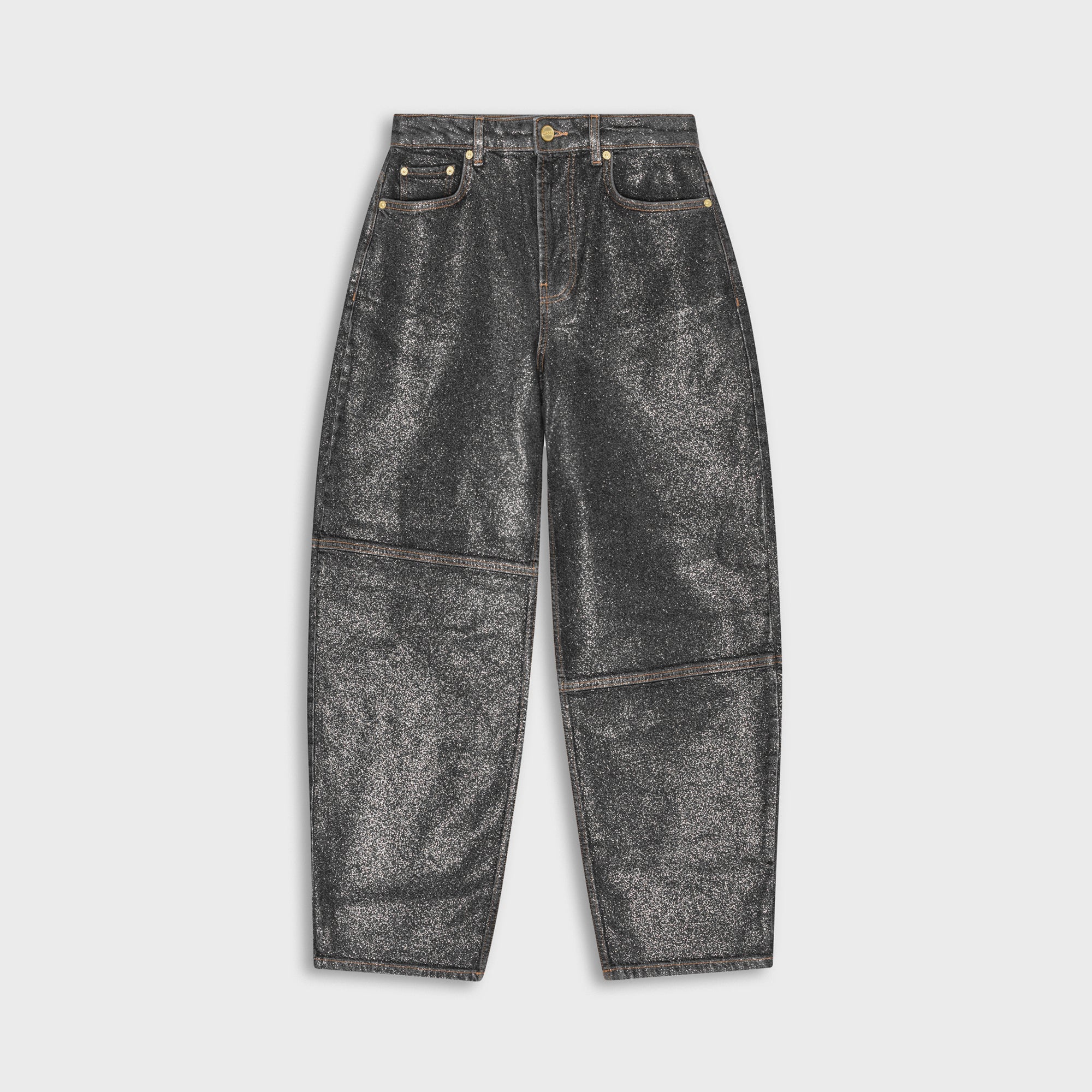 Ganni Shimmery Foil Denim Stary Pant - Washed Black | Kith Washed Black
