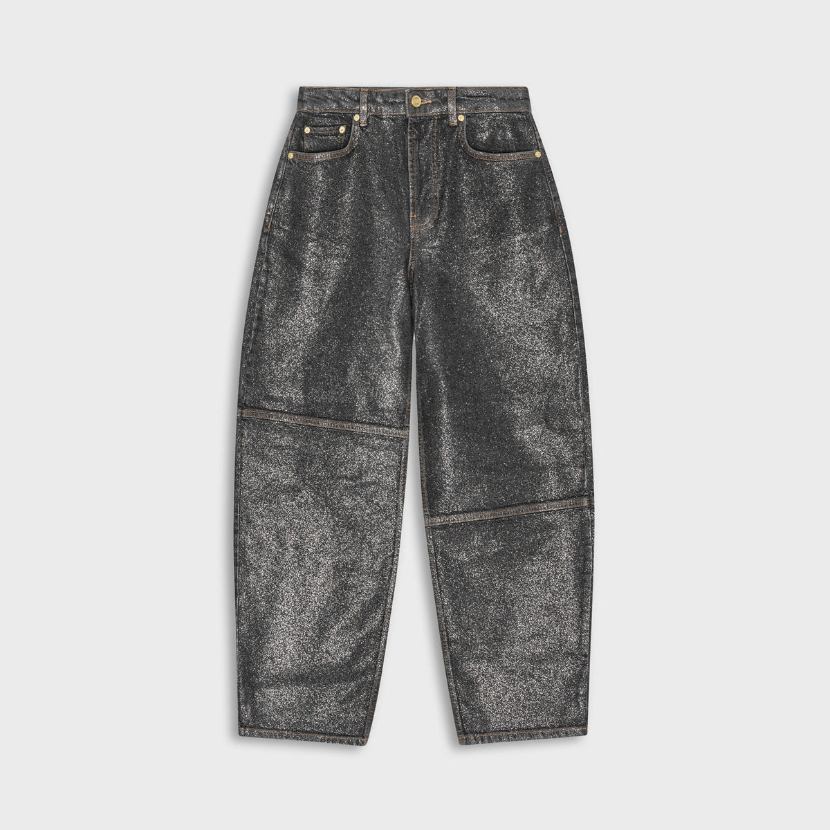 Ganni Shimmery Foil Denim Stary Pant - Washed Black | Kith Washed Black
