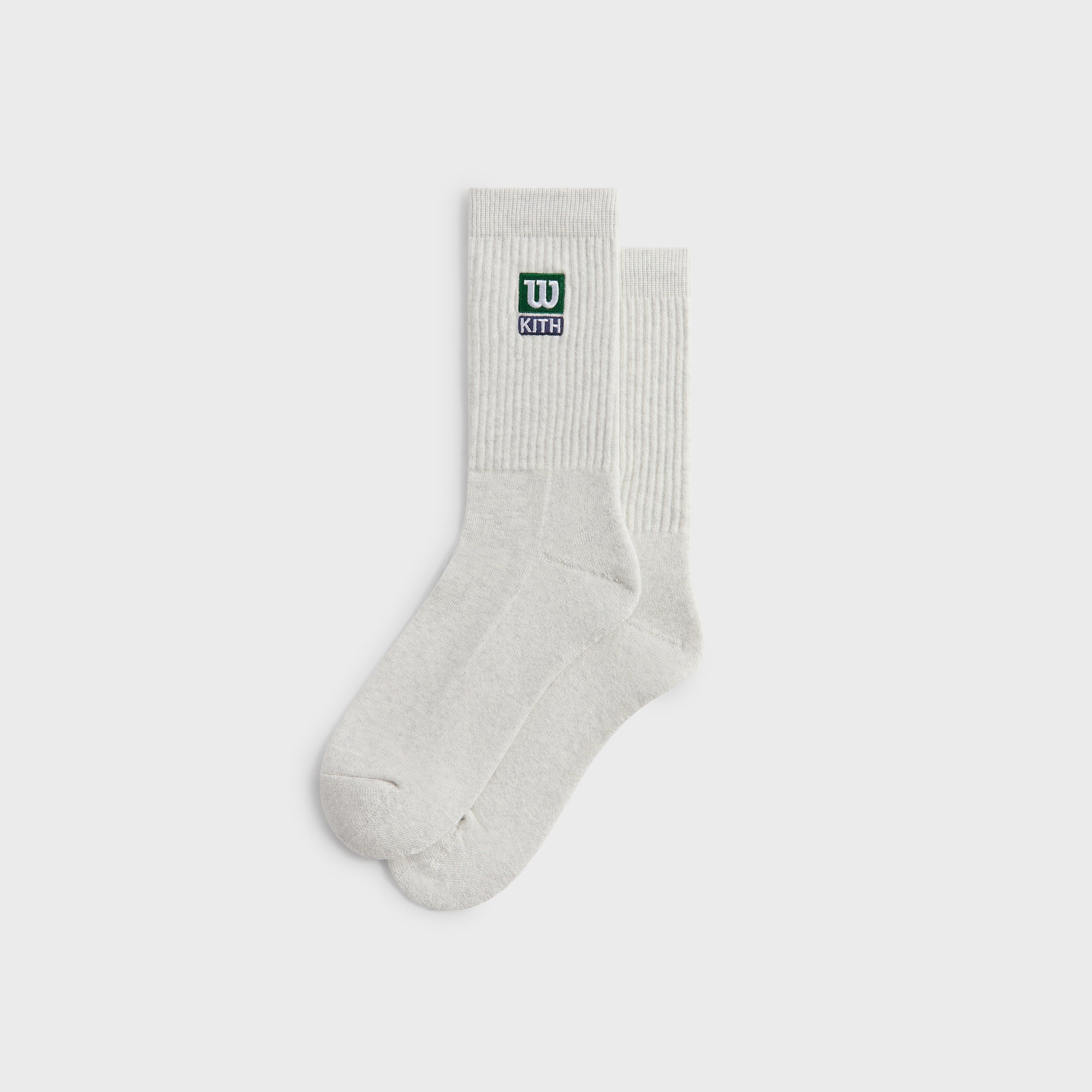 Kith for Wilson Logo Crew Socks - Light Heather Grey | Kith Light Heather Grey