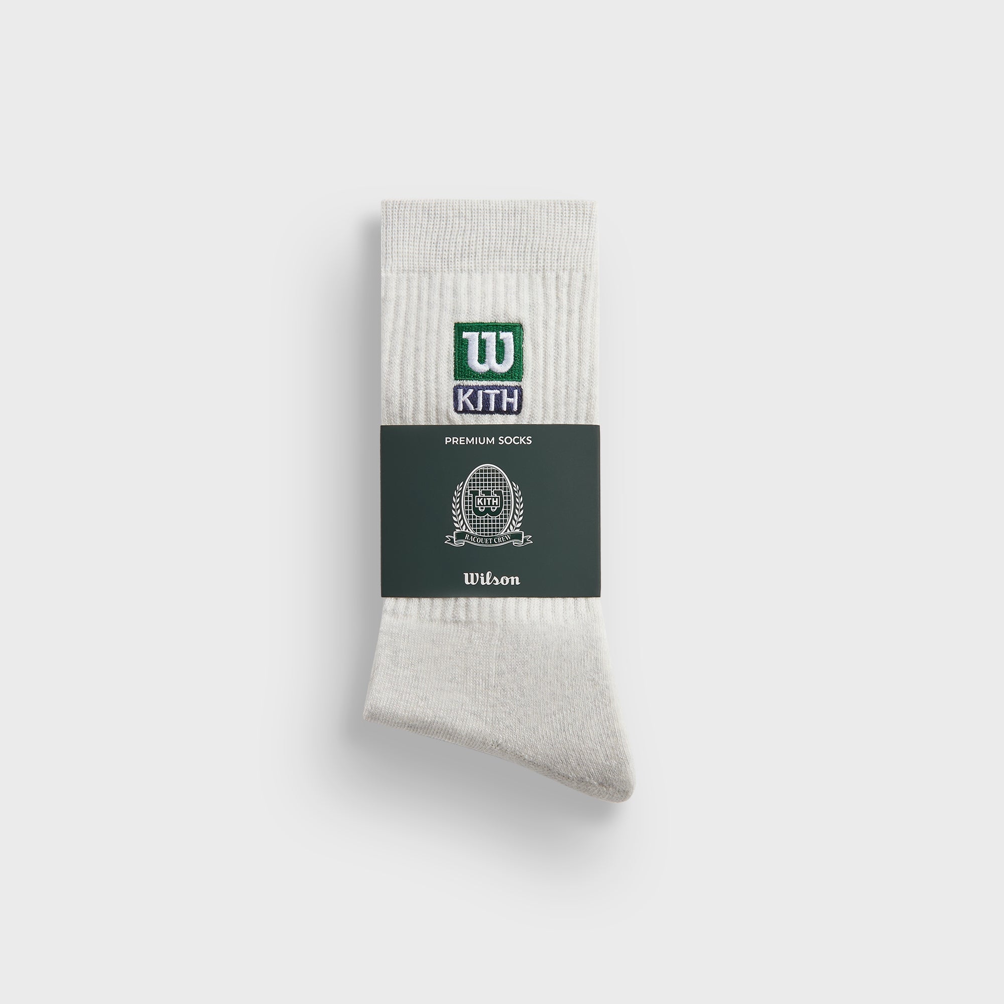 Kith for Wilson Logo Crew Socks - Light Heather Grey | Kith Light Heather Grey