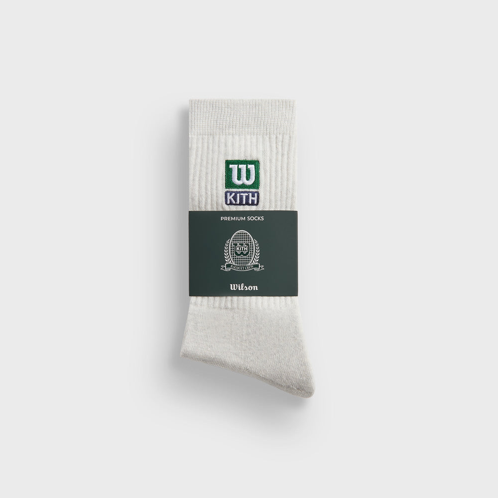 Kith for Wilson Logo Crew Socks - Light Heather Grey | Kith Light Heather Grey