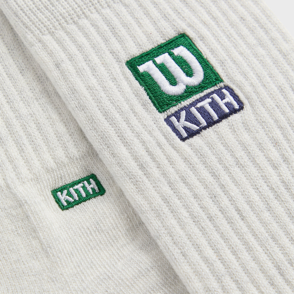 Kith for Wilson Logo Crew Socks - Light Heather Grey | Kith Light Heather Grey