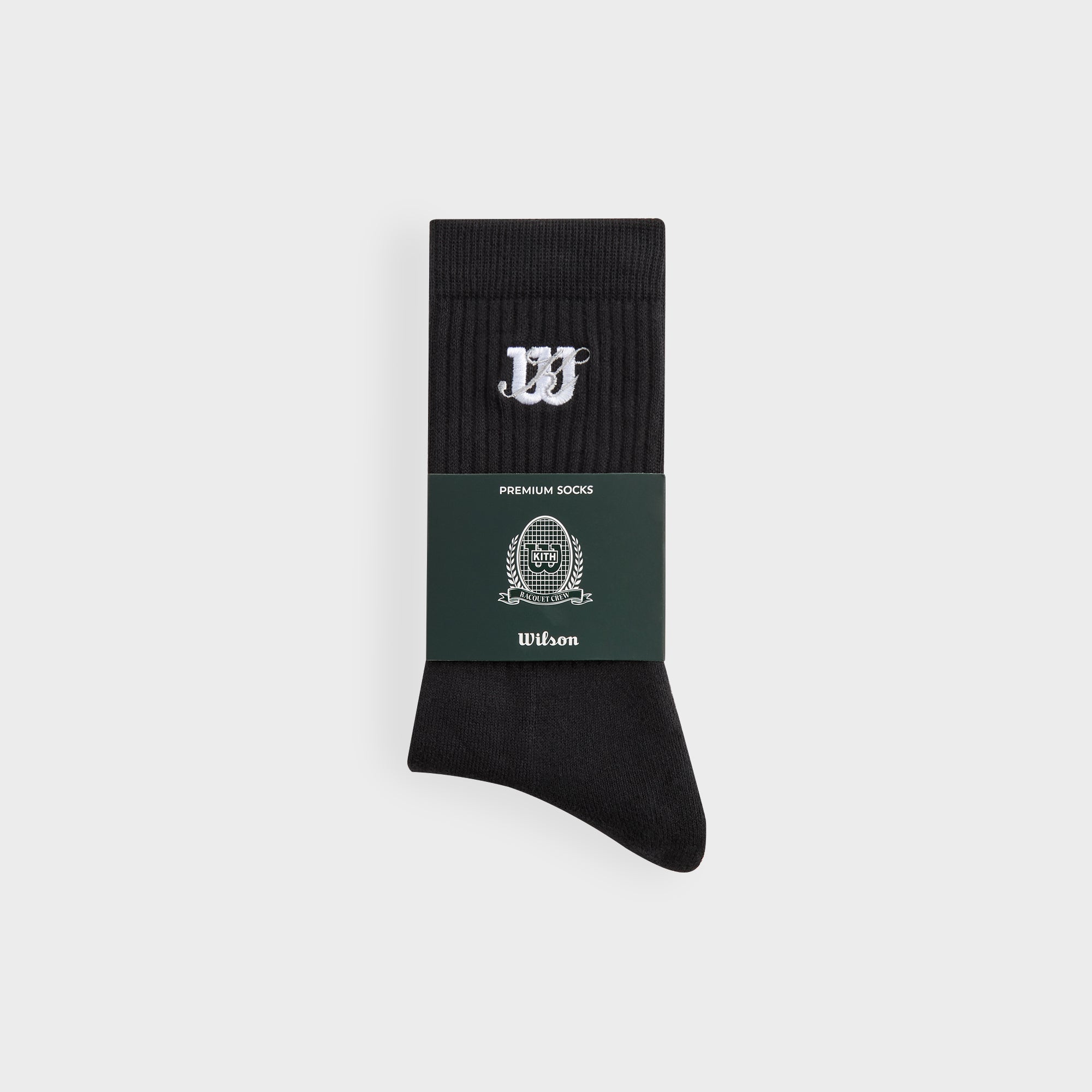 Kith for Wilson Logo Crew Socks - Black | Kith Black