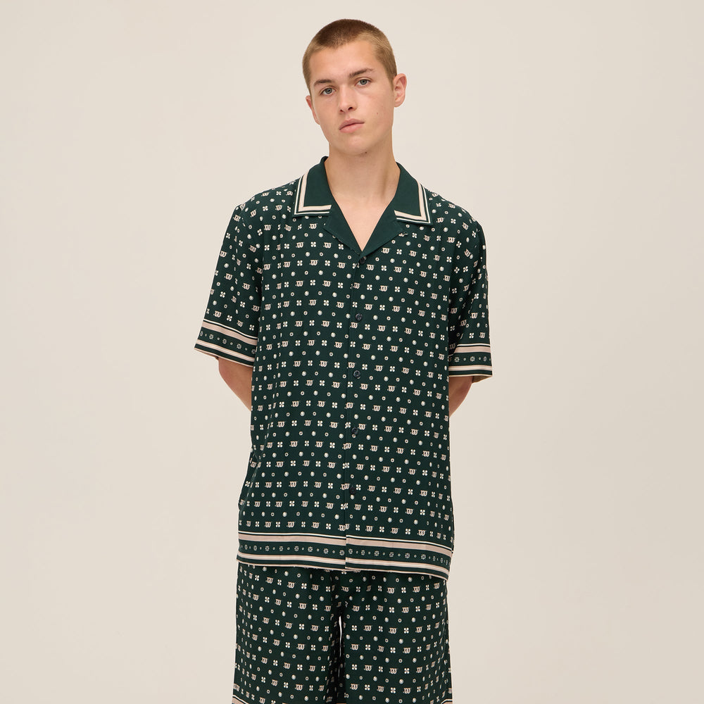 Kith for Wilson Silk Lyocell Thompson Camp Collar Shirt - Stadium | Kith Stadium