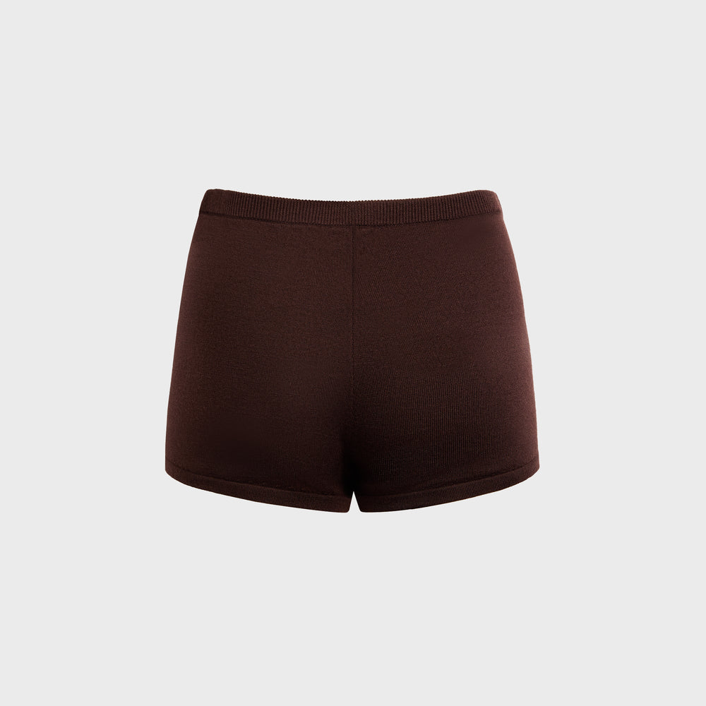 Sandy Liang Hazy Knit Shorts - Brown | Kith Brown