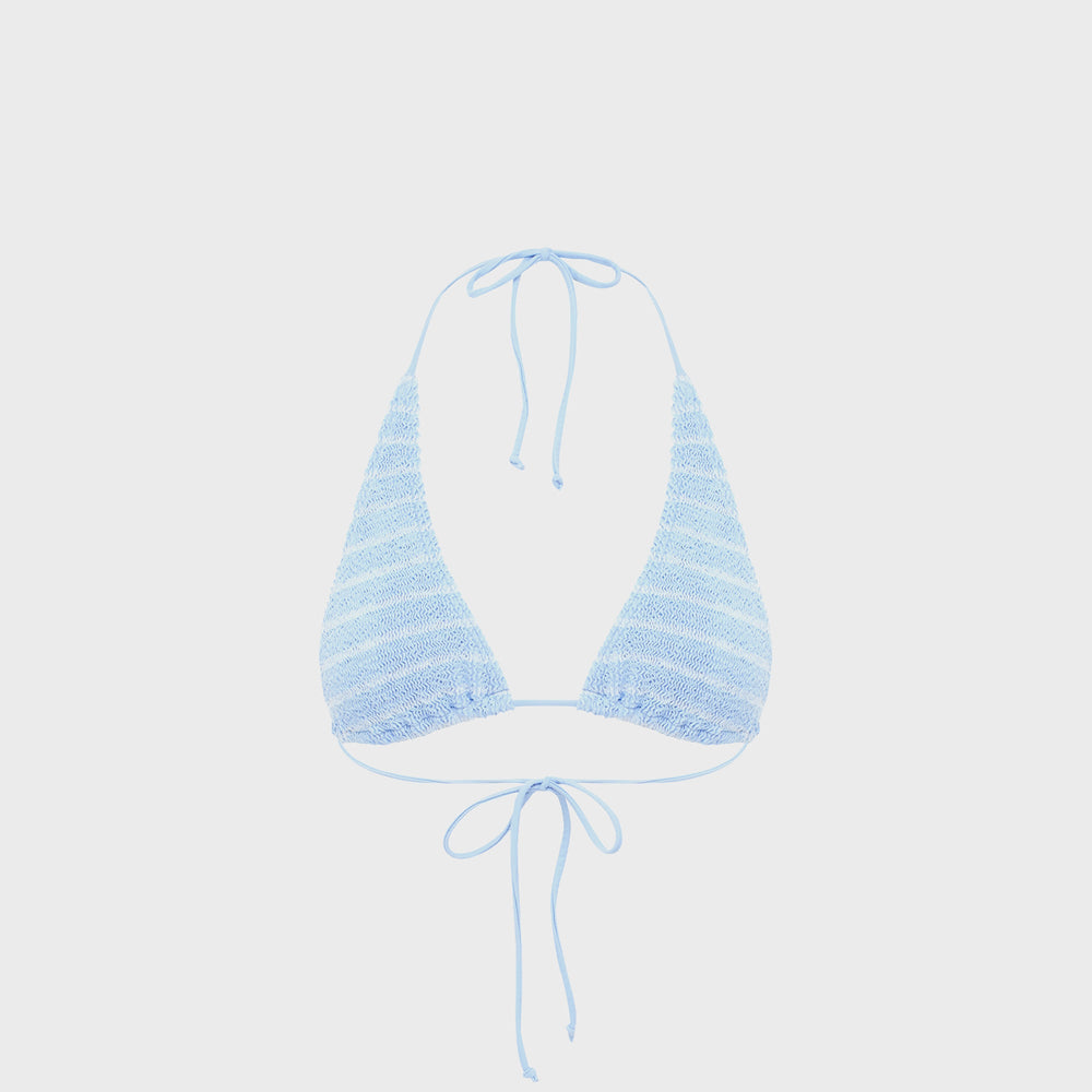 Bond Eye Sofie Triangle Bikini Top - Powder Blue Stripe | Kith Powder Blue Stripe