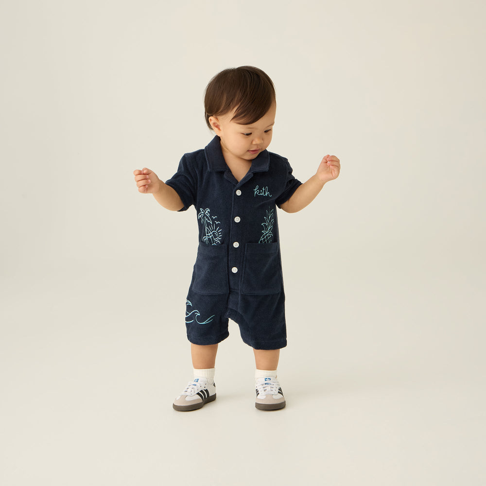 Kith Baby Novelty Terry Belmont Coverall - Nocturnal | Kith Nocturnal