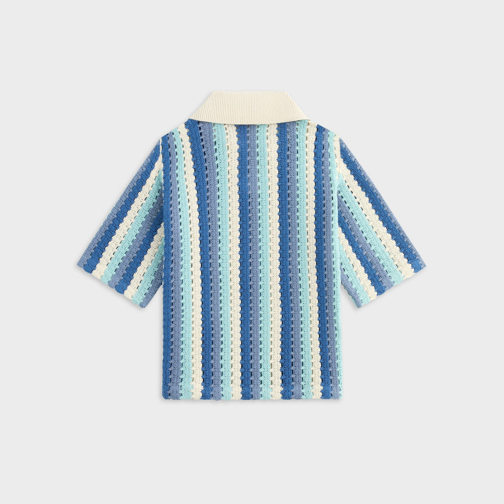 Kith Kids Open Knit Pullover Polo - Blue Skies | Kith Blue Skies