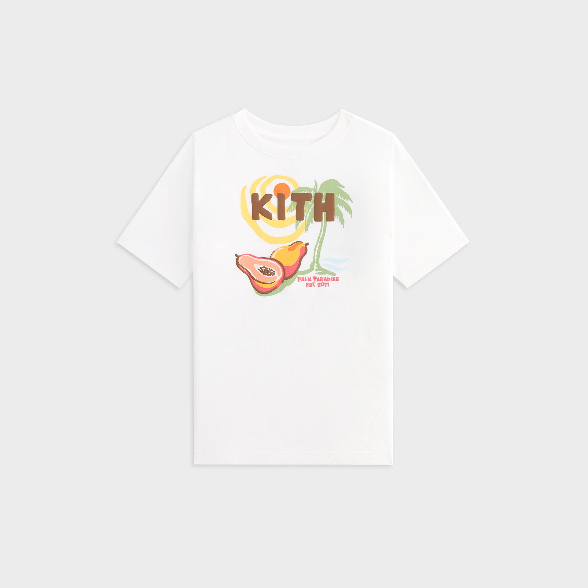 Kith Kids Palm Paradise Vacation Tee - White | Kith White