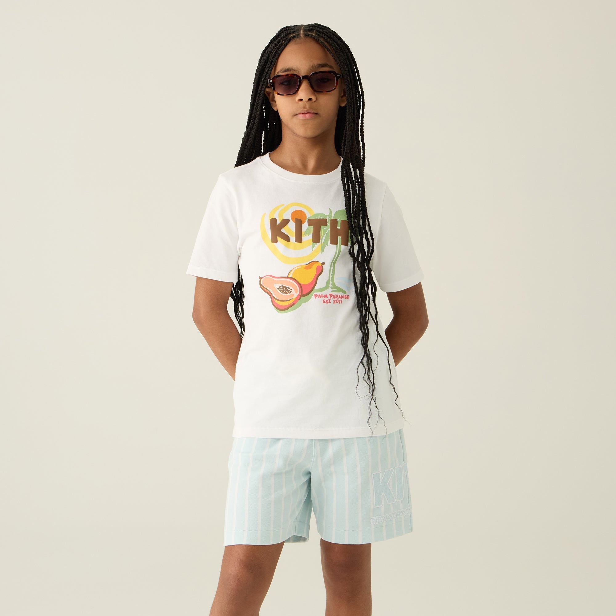 Kith Kids Palm Paradise Vacation Tee - White | Kith White