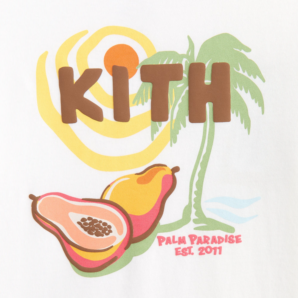 Kith Kids Palm Paradise Vacation Tee - White | Kith White