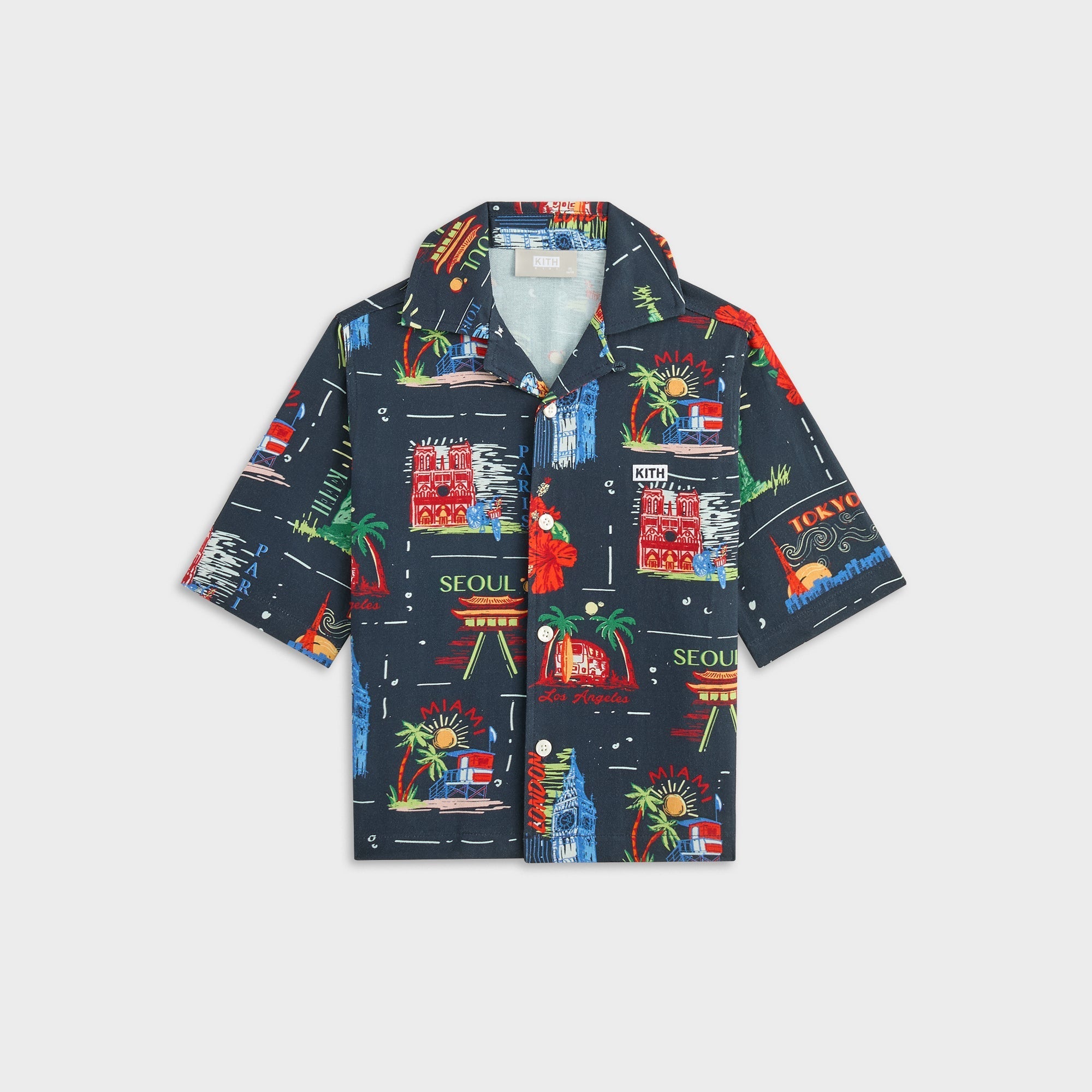 Kith Kids Souvenir Stamp Thompson Camp Shirt - Nocturnal | Kith Nocturnal