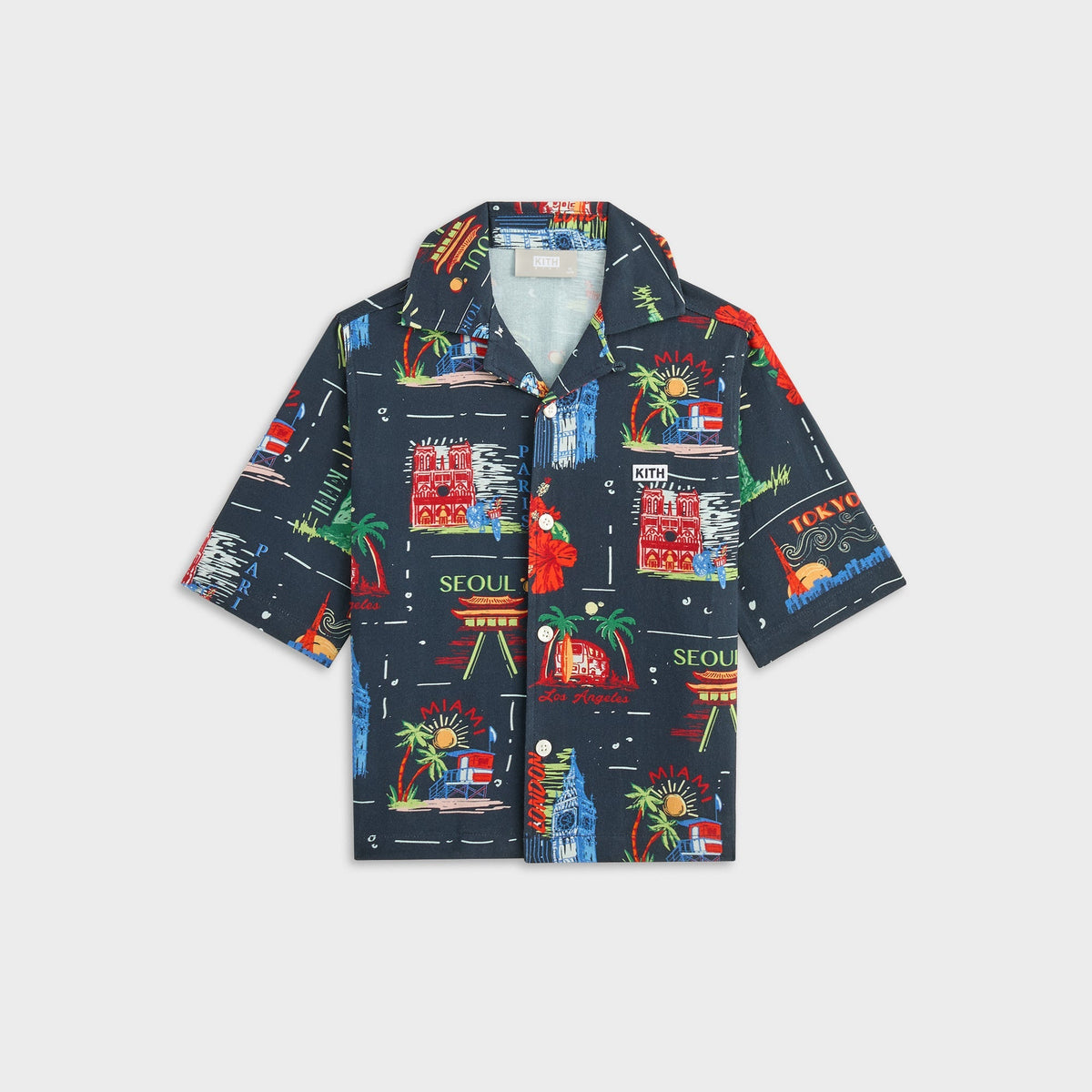 Kith Kids Souvenir Stamp Thompson Camp Shirt - Nocturnal | Kith Nocturnal