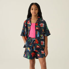 Kith Kids Souvenir Stamp Thompson Camp Shirt - Nocturnal | Kith Nocturnal