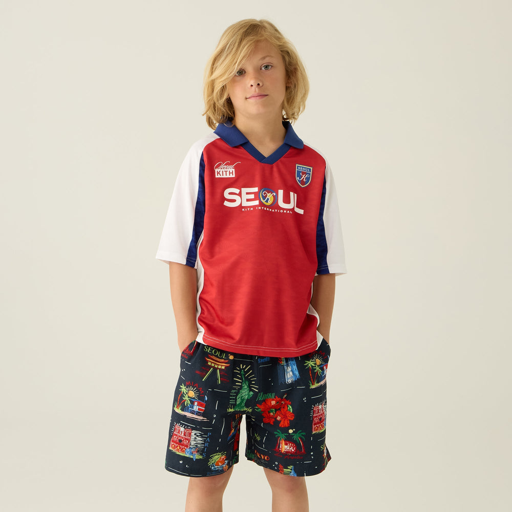 Kith Kids Souvenir Stamp Thompson Camp Short - Nocturnal | Kith Nocturnal