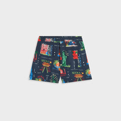 Kith Kids Souvenir Stamp Thompson Camp Short - Nocturnal | Kith Nocturnal