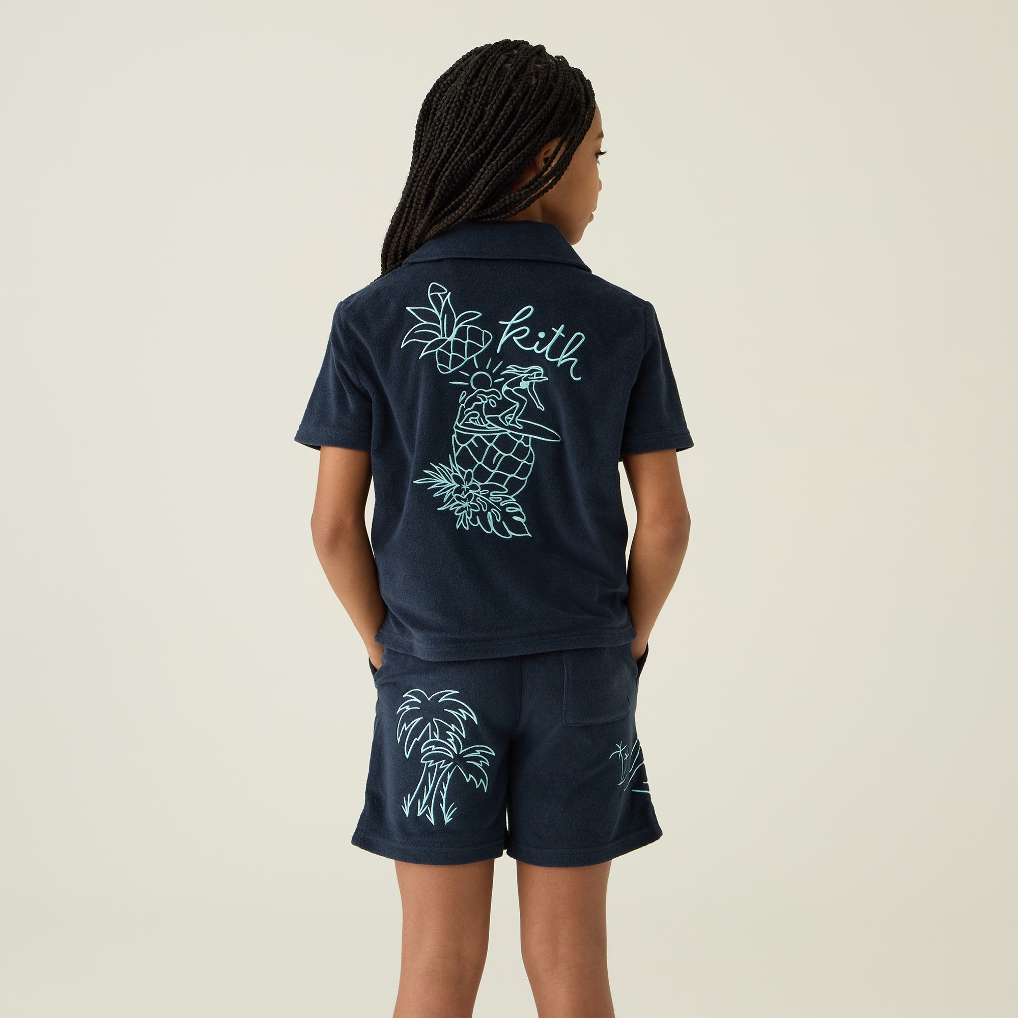 Kith Kids Novelty Terry Camp Shirt - Nocturnal | Kith Nocturnal