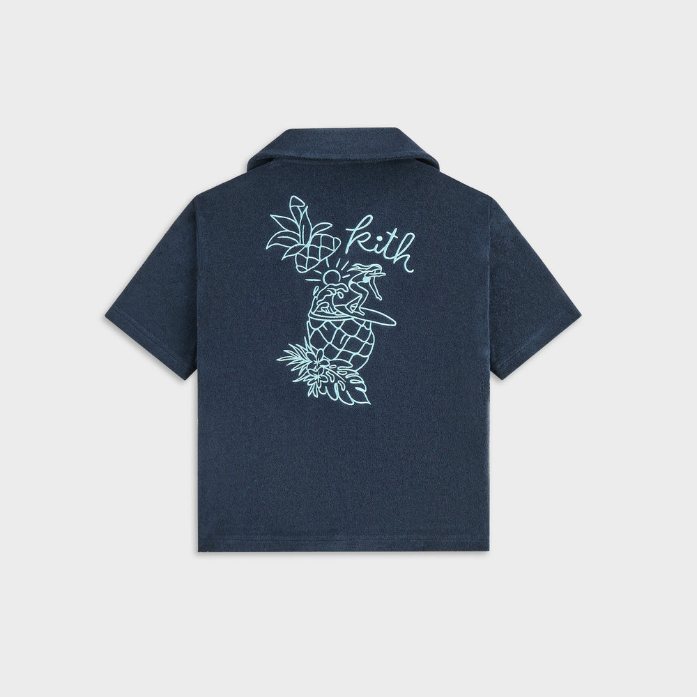 Kith Kids Novelty Terry Camp Shirt - Nocturnal | Kith Nocturnal