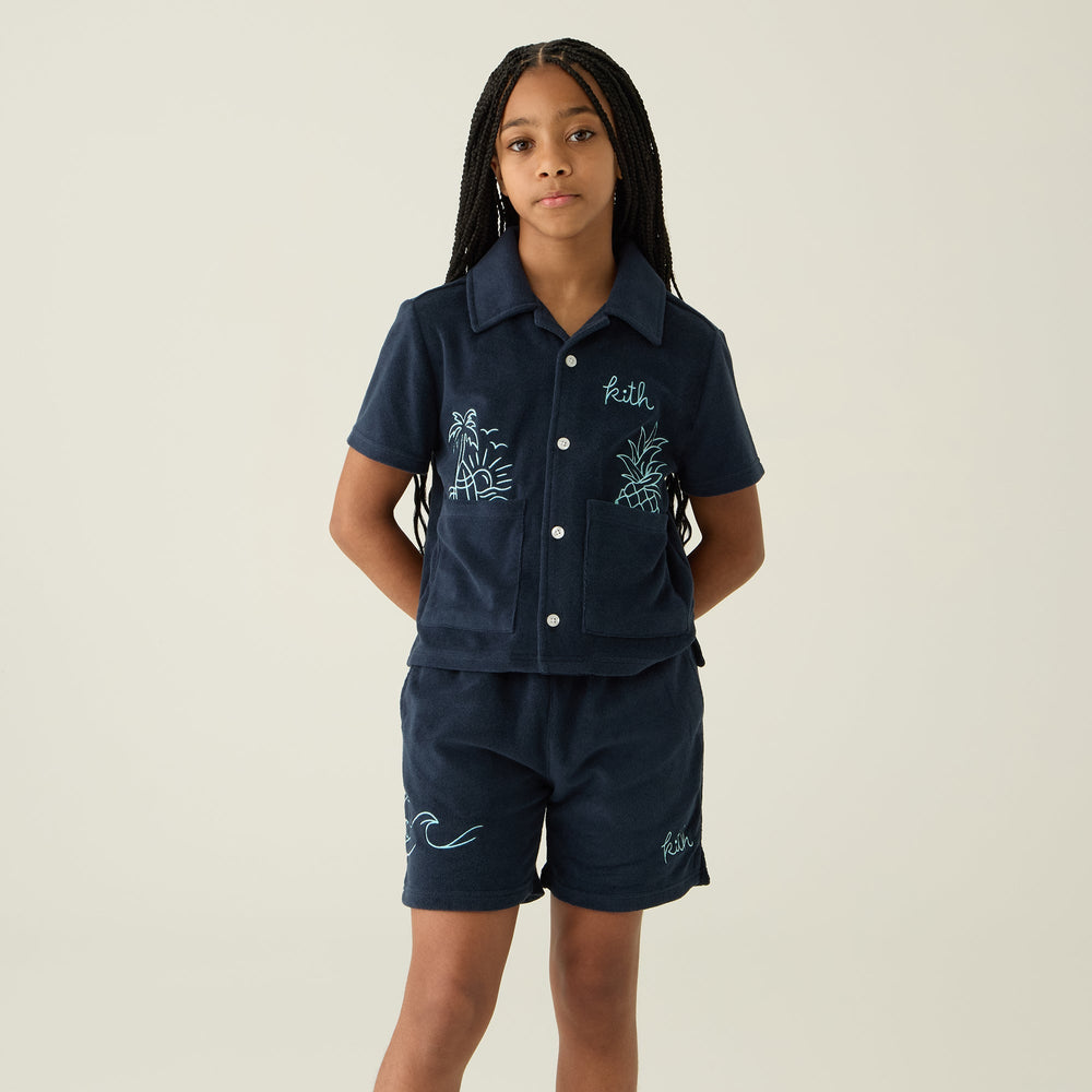Kith Kids Novelty Terry Camp Short - Nocturnal | Kith Nocturnal