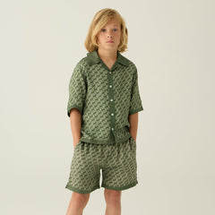 Kith Kids Monogram Thompson Camp Shirt - Spear | Kith Spear