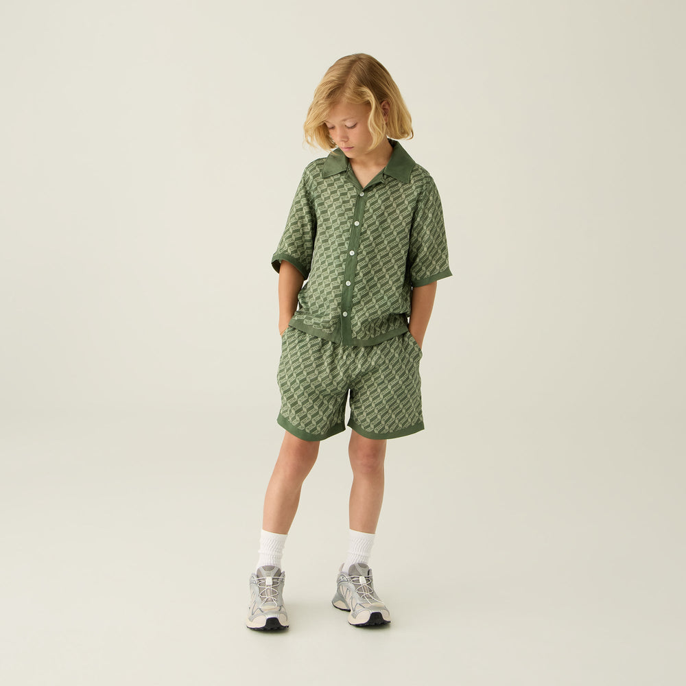 Kith Kids Monogram Thompson Camp Shirt - Spear | Kith Spear
