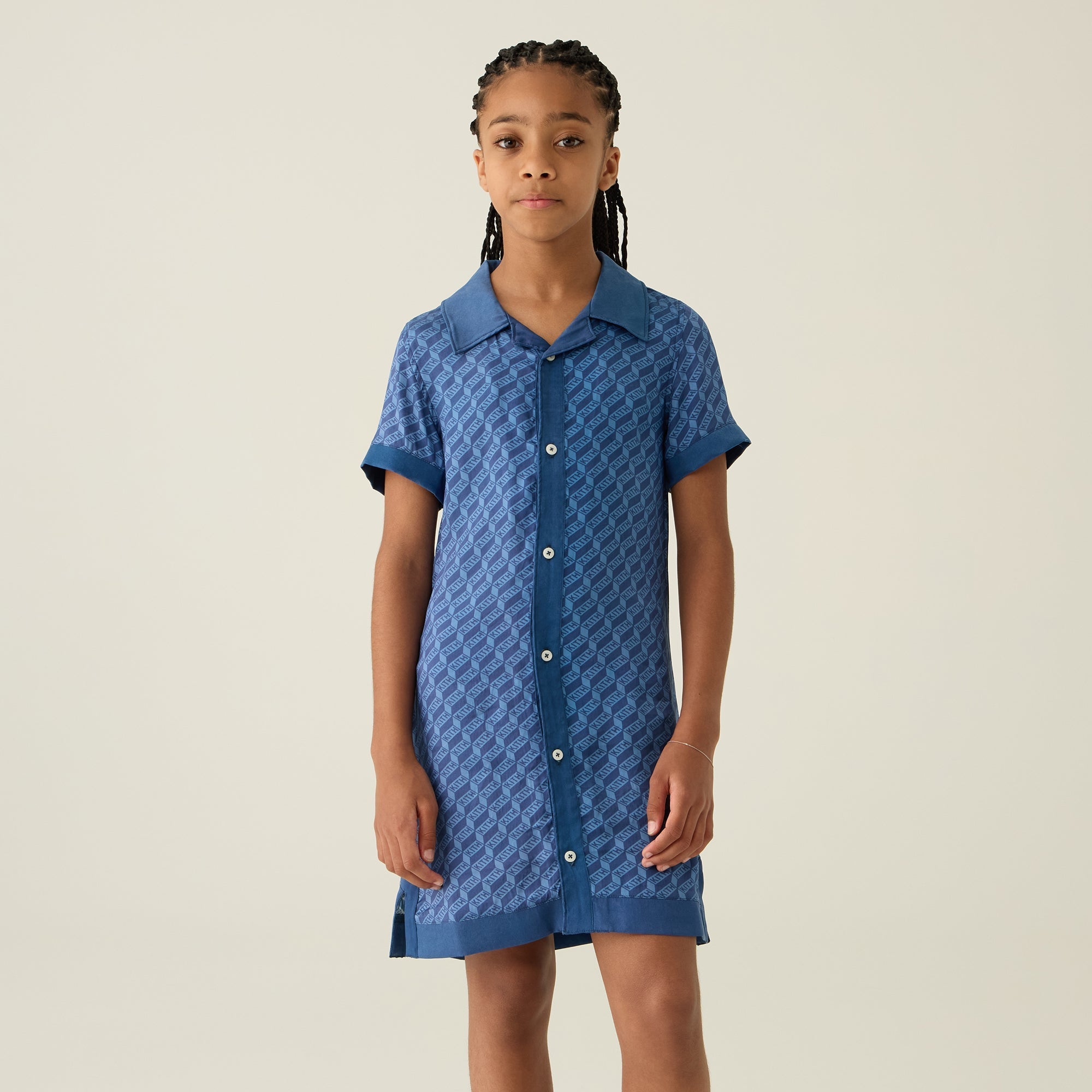 Kith Kids Monogram Camp Shirt Dress - Atlantic | Kith Atlantic