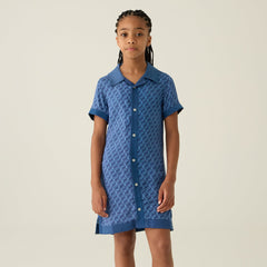 Kith Kids Monogram Camp Shirt Dress - Atlantic | Kith Atlantic